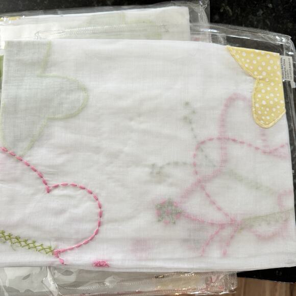 NWT Pottery Barn Curtain‎ Panel Dot Butterfly Pink Green Yellow Sheer 84” Pole - Picture 4 of 7